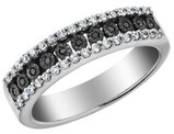 1/4 Carat (ctw) Black & White Diamond Ring in Sterling Silver